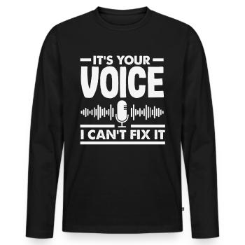 Funny Audiovisual Technician AV Tec - Men's Premium Organic Long Sleeve Shirt - black - Front - Nico (187cm)