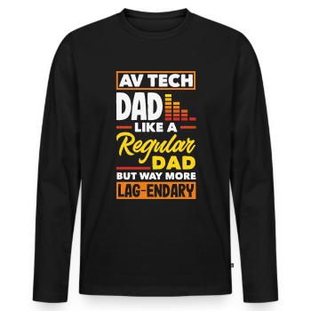 Funny Audiovisual Technician AV Tec - Men's Premium Organic Long Sleeve Shirt - black - Front - Nico (187cm)
