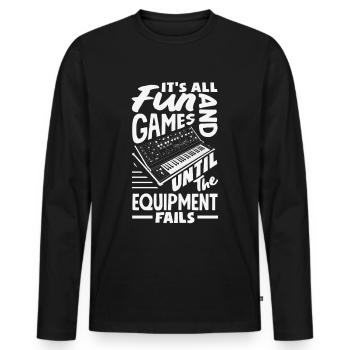 Funny Audiovisual Technician AV Tec - Men's Premium Organic Long Sleeve Shirt - black - Front - Nico (187cm)