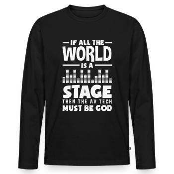 Funny Audiovisual Technician AV Tec - Men's Premium Organic Long Sleeve Shirt - black - Front - Nico (187cm)