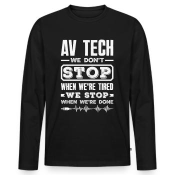 Funny Audiovisual Technician AV Tec - Men's Premium Organic Long Sleeve Shirt - black - Front - Nico (187cm)