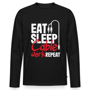 Funny Audiovisual Technician AV Tec - Men's Premium Organic Long Sleeve Shirt - black - Front - Nico (187cm)