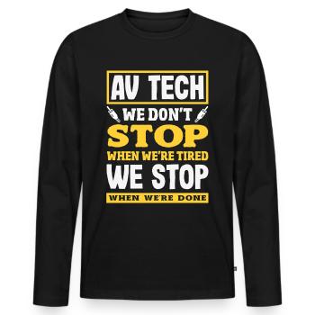 Funny Audiovisual Technician AV Tec - Men's Premium Organic Long Sleeve Shirt - black - Front - Nico (187cm)