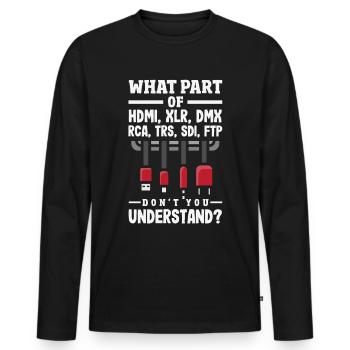 Funny Audiovisual Technician AV Tec - Men's Premium Organic Long Sleeve Shirt - black - Front - Nico (187cm)