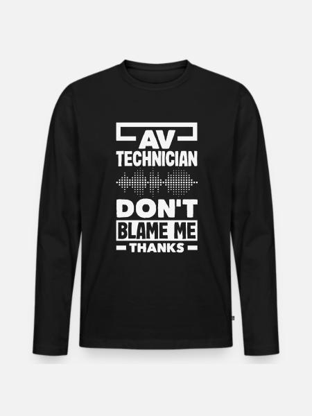 Lustiger Audiovisueller Techniker AV Tec - Männer Premium Bio Langarmshirt - Schwarz