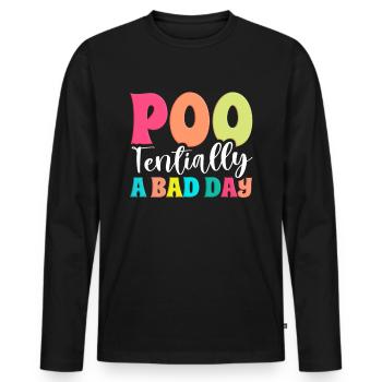 Funny Cooped Me Bathroom Meme - Men's Premium Organic Long Sleeve Shirt - black - Front - Nico (187cm)