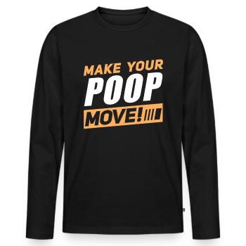 Funny Cooped Me Bathroom Meme - Men's Premium Organic Long Sleeve Shirt - black - Front - Nico (187cm)