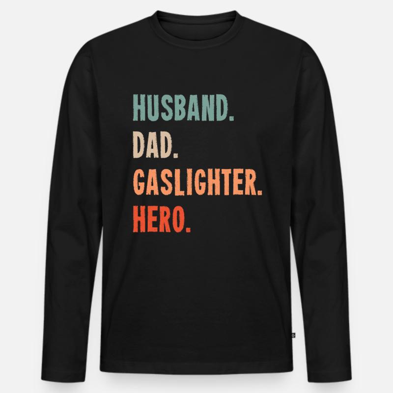 Echtes Professionelles Gaslighting - Männer Premium Bio Langarmshirt - Schwarz