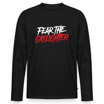 True Professional Gaslighting - Men's Premium Organic Long Sleeve Shirt - black - Front - Nico (187cm)