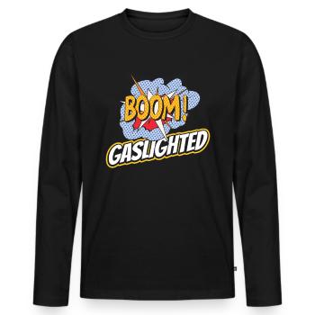 True Professional Gaslighting - Men's Premium Organic Long Sleeve Shirt - black - Front - Nico (187cm)