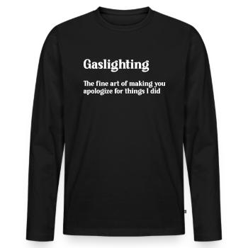 Véritable éclairage au gaz professionnel - T-shirt manches longues Premium bio Homme - noir - Devant - Nico (187cm)