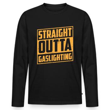 True Professional Gaslighting - Men's Premium Organic Long Sleeve Shirt - black - Front - Nico (187cm)