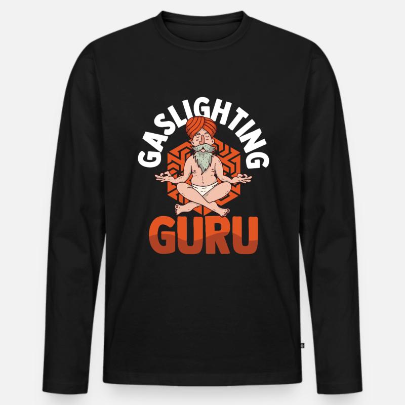 Echtes Professionelles Gaslighting - Männer Premium Bio Langarmshirt - Schwarz