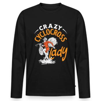 Vélo de gravier Cyclocross avec cyclo-cross - T-shirt manches longues Premium bio Homme - noir - Devant - Nico (187cm)