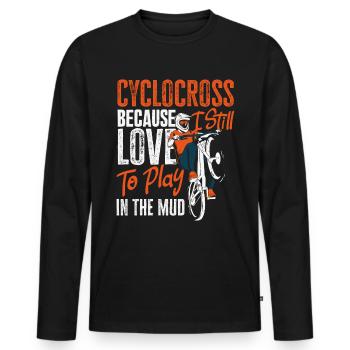 Vélo de gravier Cyclocross avec cyclo-cross - T-shirt manches longues Premium bio Homme - noir - Devant - Nico (187cm)