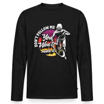 Vélo de gravier Cyclocross avec cyclo-cross - T-shirt manches longues Premium bio Homme - noir - Devant - Nico (187cm)