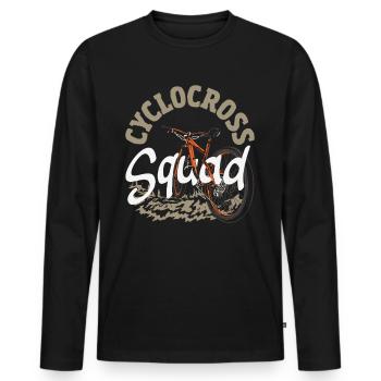 Vélo de gravier Cyclocross avec cyclo-cross - T-shirt manches longues Premium bio Homme - noir - Devant - Nico (187cm)