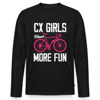 Vélo de gravier Cyclocross avec cyclo-cross - T-shirt manches longues Premium bio Homme - noir - Devant - Nico (187cm)