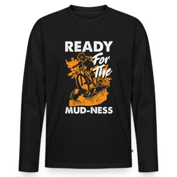 Vélo de gravier Cyclocross avec cyclo-cross - T-shirt manches longues Premium bio Homme - noir - Devant - Nico (187cm)