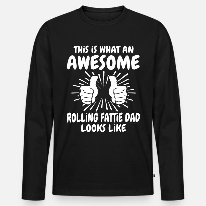Rolling Fattie Papa - Männer Premium Bio Langarmshirt - Schwarz