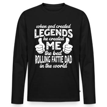 Bester Rolling Fattie Papa Legende - Männer Premium Bio Langarmshirt - Schwarz - Vorne - Nico (187cm)