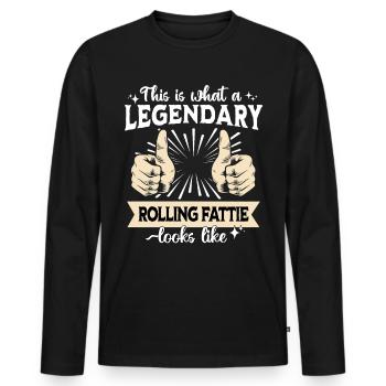 Legendärer Rolling Fattie Papa - Männer Premium Bio Langarmshirt - Schwarz - Vorne - Nico (187cm)