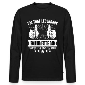 Legendärer Rolling Fattie Papa Legende - Männer Premium Bio Langarmshirt - Schwarz - Vorne - Nico (187cm)