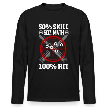 Cat Fat Fat Cat Humor Meme - Men's Premium Organic Long Sleeve Shirt - black - Front - Nico (187cm)