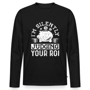 Lustiger Zitat Steuerberater Unternehmer - Männer Premium Bio Langarmshirt - Schwarz - Vorne - Nico (187cm)