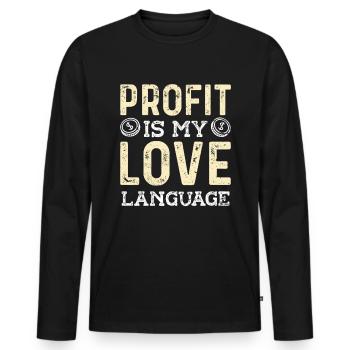 Lustiger Zitat Steuerberater Unternehmer - Männer Premium Bio Langarmshirt - Schwarz - Vorne - Nico (187cm)