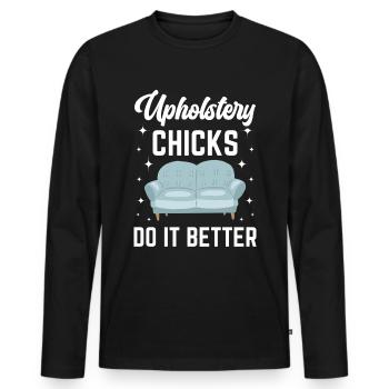 Restorer Upholstered Furniture - Men's Premium Organic Long Sleeve Shirt - black - Front - Nico (187cm)