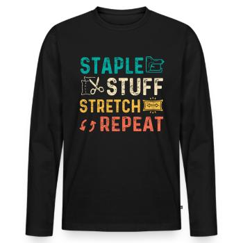 Restorer Upholstered Furniture - Men's Premium Organic Long Sleeve Shirt - black - Front - Nico (187cm)