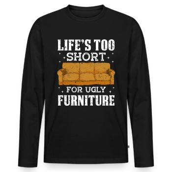 Restorer Upholstered Furniture - Men's Premium Organic Long Sleeve Shirt - black - Front - Nico (187cm)