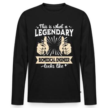Ingénieur biomédical légendaire - T-shirt manches longues Premium bio Homme - noir - Devant - Nico (187cm)