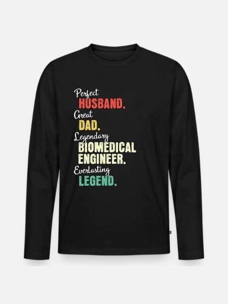 Biomedical Engineer Dad - Men's Premium Organic Long Sleeve Shirt - black