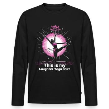 Meditation Funny Laughter Yoga - Men's Premium Organic Long Sleeve Shirt - black - Front - Nico (187cm)