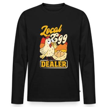 Unterstützen Sie lokale Eierhändler - Männer Premium Bio Langarmshirt - Schwarz - Vorne - Nico (187cm)