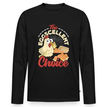 Unterstützen Sie lokale Eierhändler - Männer Premium Bio Langarmshirt - Schwarz - Vorne - Nico (187cm)