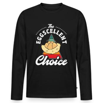 Unterstützen Sie lokale Eierhändler - Männer Premium Bio Langarmshirt - Schwarz - Vorne - Nico (187cm)