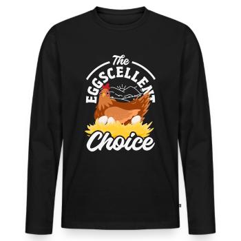 Unterstützen Sie lokale Eierhändler - Männer Premium Bio Langarmshirt - Schwarz - Vorne - Nico (187cm)