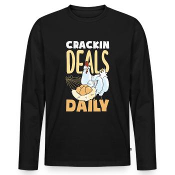 Unterstützen Sie lokale Eierhändler - Männer Premium Bio Langarmshirt - Schwarz - Vorne - Nico (187cm)