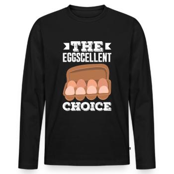 Unterstützen Sie lokale Eierhändler - Männer Premium Bio Langarmshirt - Schwarz - Vorne - Nico (187cm)