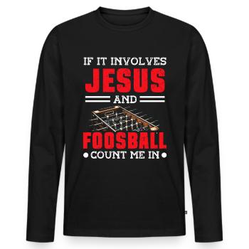 Tischfußballer Und Tischfußballer - Männer Premium Bio Langarmshirt - Schwarz - Vorne - Nico (187cm)