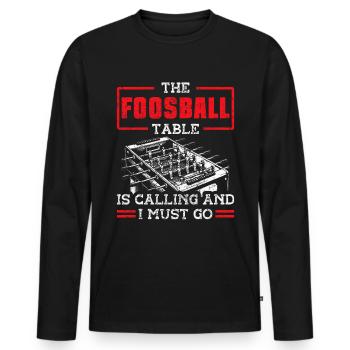 Tischfußballer Und Tischfußballer - Männer Premium Bio Langarmshirt - Schwarz - Vorne - Nico (187cm)