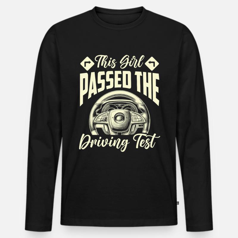 Fahrschule Fahrlehrer - Männer Premium Bio Langarmshirt - Schwarz
