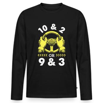 Driving School Driving Instructor - Men's Premium Organic Long Sleeve Shirt - black - Front - Nico (187cm)