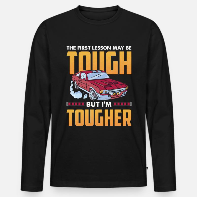 Fahrschule Fahrlehrer - Männer Premium Bio Langarmshirt - Schwarz