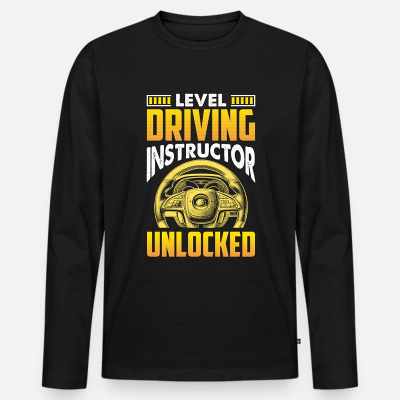 Fahrschule Fahrlehrer - Männer Premium Bio Langarmshirt - Schwarz