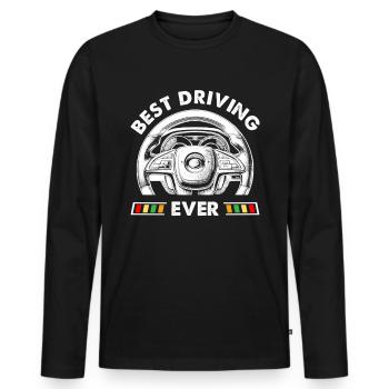 Driving School Driving Instructor - Men's Premium Organic Long Sleeve Shirt - black - Front - Nico (187cm)