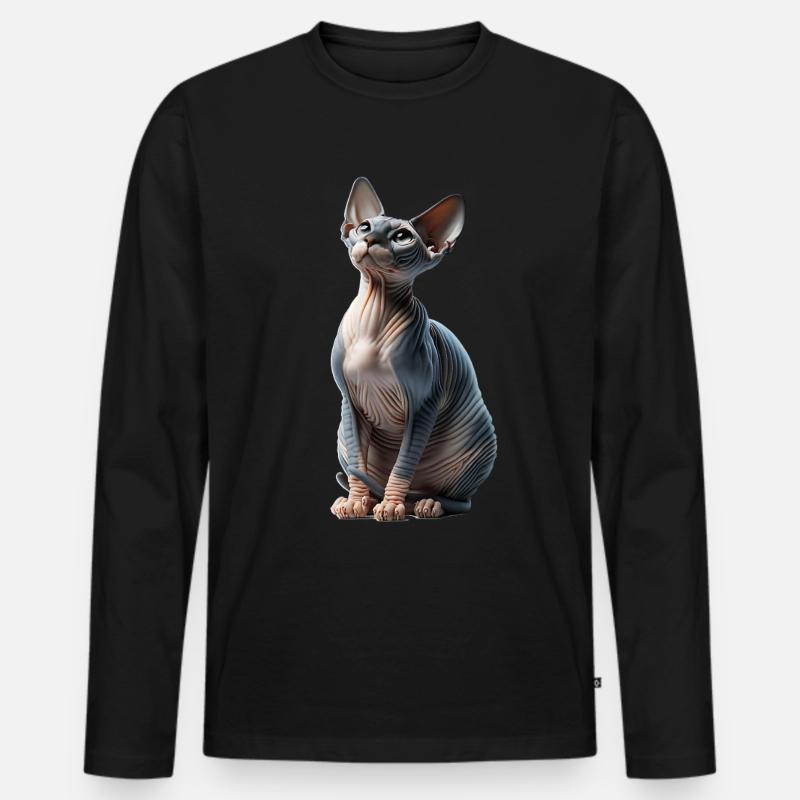 Sphynxkatze Sphynx Cat - Männer Premium Bio Langarmshirt - Schwarz